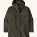 A Patagonia Women's Outdoor Everyday Rain Jacket in a Pine Needle Green colour on a plain background.