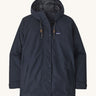 A Patagonia Women's Outdoor Everyday Rain Jacket in a Pitch Blue colour on a plain background.