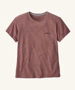  Patagonia Women's P-6 Logo Responsibili-Tee Dulse Mauve on a plain background showing the front