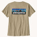 A Patagonia Women's P-6 Logo Responsibili-Tee in a grey Pumice color way. The short sleeved t-shirt features the Patagonia outline graphic.