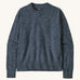 Patagonia Women's Recycled Wool-Blend Crewneck Sweater. A thick knit jumper in dark blue with dappled design