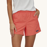 Close up of woman wearing the Patagonia recycled nylon baggies shorts with her hand in the pocket