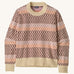 Patagonia Women's Recycled Wool-Blend Crewneck Sweater - Starlight / Dark Natural. A heavy knitted patterned jumper with natural trim