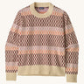 Patagonia Women's Recycled Wool-Blend Crewneck Sweater - Starlight / Dark Natural. A heavy knitted patterned jumper with natural trim