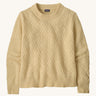 Patagonia Women's Recycled Wool-Blend Crewneck Sweater - in dark natural colour . A heavy knitted  jumper with a chevron style design 