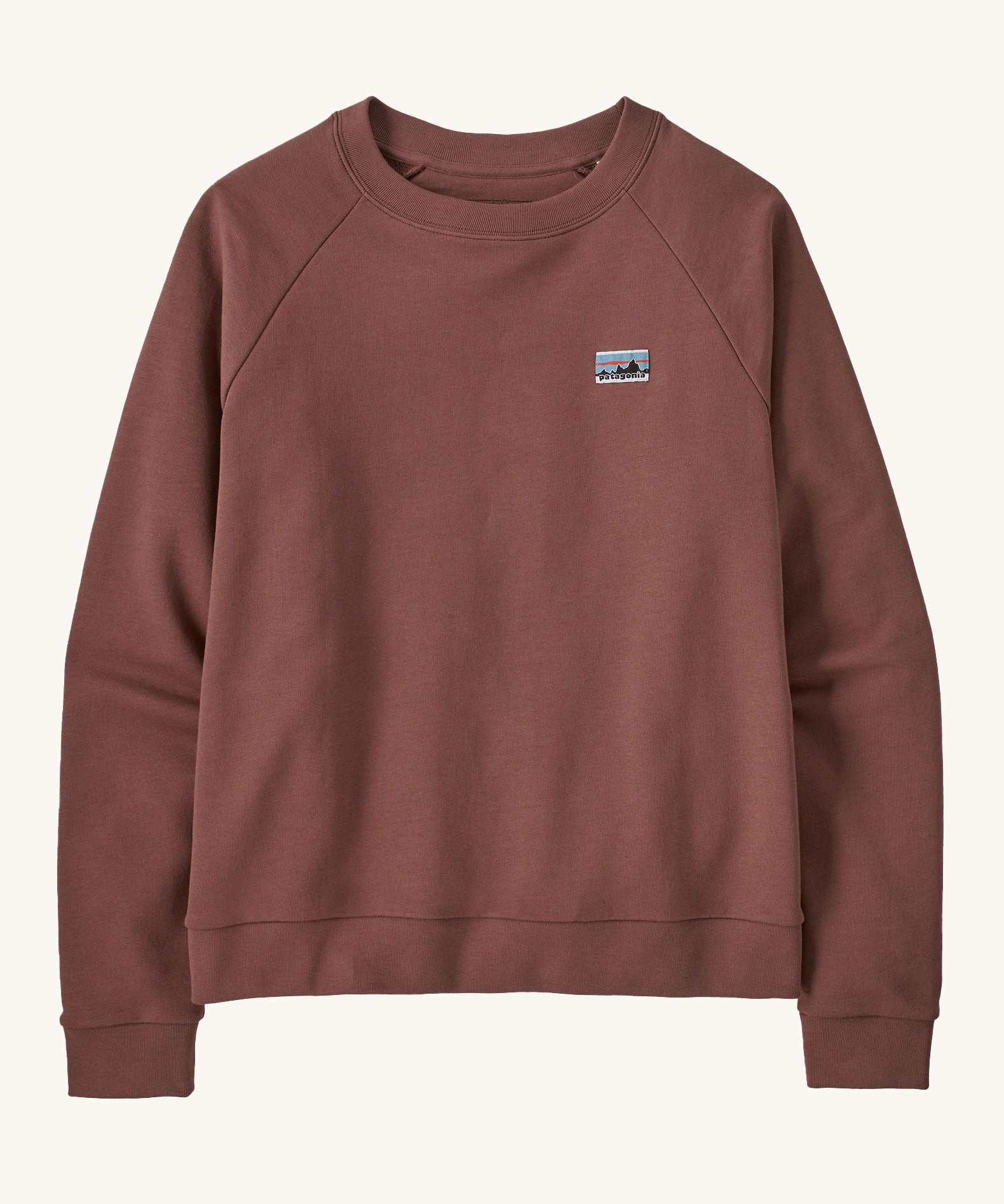 A Patagonia Women's Regenerative Cotton Essential Top in a Dulse Mauve colour on a plain background. 