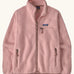 Patagonia women's retro pile fleece jacket in fuzzy mauve pink. Full zip fleece jacket with zippererd chest and hand warmer pockets.