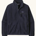 Patagonia women's retro pile fleece marsupial top in dark sunken blue. Half zip closure, zippererd chest pocket and marsupial handpocket. 
