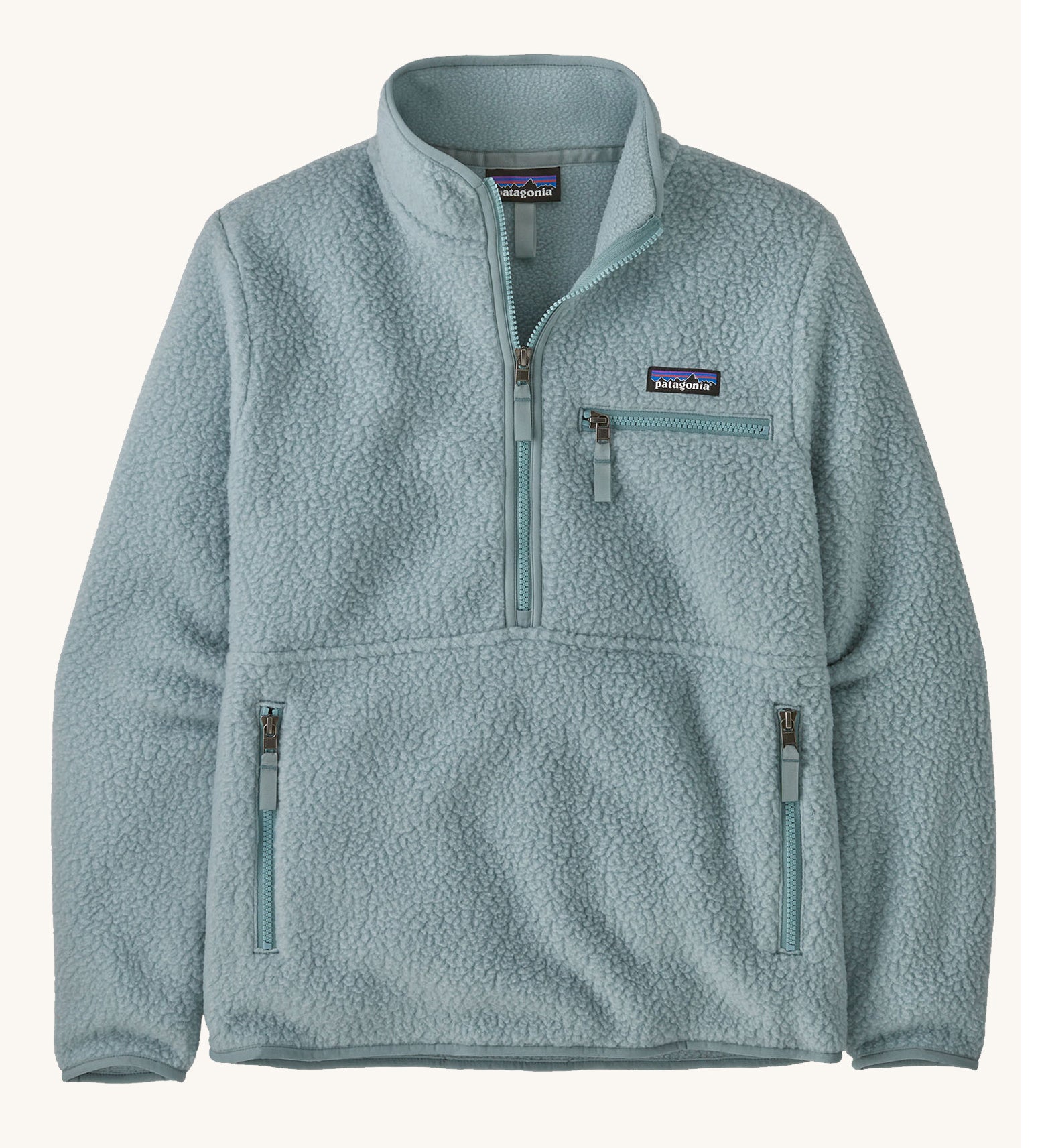 Patagonia Women's Retro Pile Marsupial Thermal Blue on a plain background