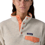 Patagonia women's synchilla fleece front snaps and pocket detail