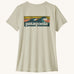 Patagonia women's warm off white capilene short sleeved t-shirt with boardshort logo across the back. 