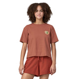 Person wearing Patagonia Women's Unity Fitz Easy Cut Responsibili-Tee - Sienna Clay