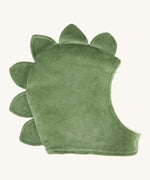 Pigeon Organics green dragon hat. A 100% GOTS organic cotton hat. Features a cosy velour outer with soft fleece lining.