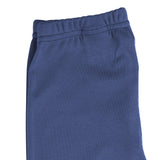 A close up of the Pigeon Organics navy leggings available at Babipur showing the elasticated waistband detail