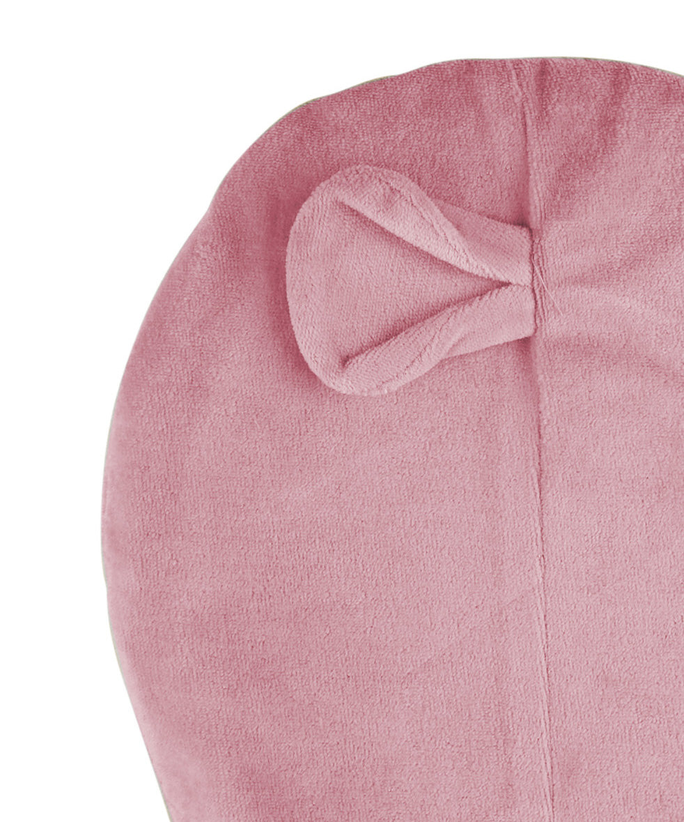 A close up of the Pigeon Organics pink mouse hat available at Babipur showing the mouse ear detail on the side of the hat