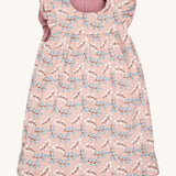 Pigeon Organics reversible Winter shift dress in pink - GOTS organic cotton sleeveless dress in Winter berry design and reversible pink corduroy design. Features a small pocket on the bottom of the dress and popper fasteners for easy fitting