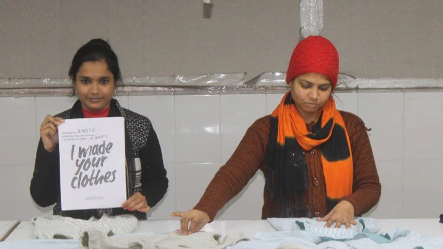 The textile workers making Pigeon organic cotton baby and kids' clothing in a fair trade factory