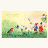 Two inside pages from Pippa and Pelle And The Birthday Gifts children's book written and illustrated by Daniela Drescher.