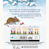 Back of Pippa and Pelle in the Winter snow children's book written and illustrated by Daniela Drescher.