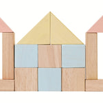 PlanToys Pastel Blocks set on a plain background. 