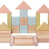 PlanToys Pastel Blocks set on a plain background. 