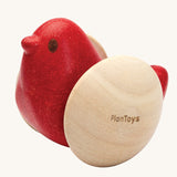 Plan Toys Red Bird Roller - a wooden rocking baby toy.
