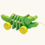 green plan toys wooden alligator toy with string to pull it