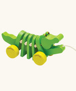 green plan toys wooden alligator toy with string to pull it