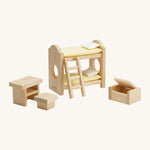 PlanToys Classic Children's Bedroom dolls house furniture set