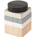 Plan Toys Fractions Blocks on a plain background.