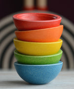 The bowls from the PlanToys Sort & Count Cups stacked up.