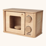 PlanToys wooden microwave play unit. Features working dials and door