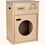 PlanToys wooden washing machine unit. Features working knobs and door 
