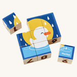 The PlanToys Animal Puzzle Cubes on a plain background.