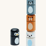 The PlanToys Arctic Animals Matching Blocks on a plain background. The blocks are pictured without their packaging. 