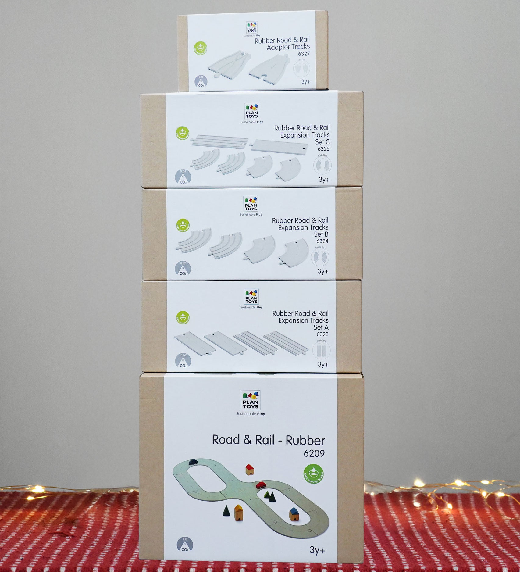 PlanToys XL Rubber Road and Rail Set. The PlanToys rubber road and rail set with 4 additional extension sets. 