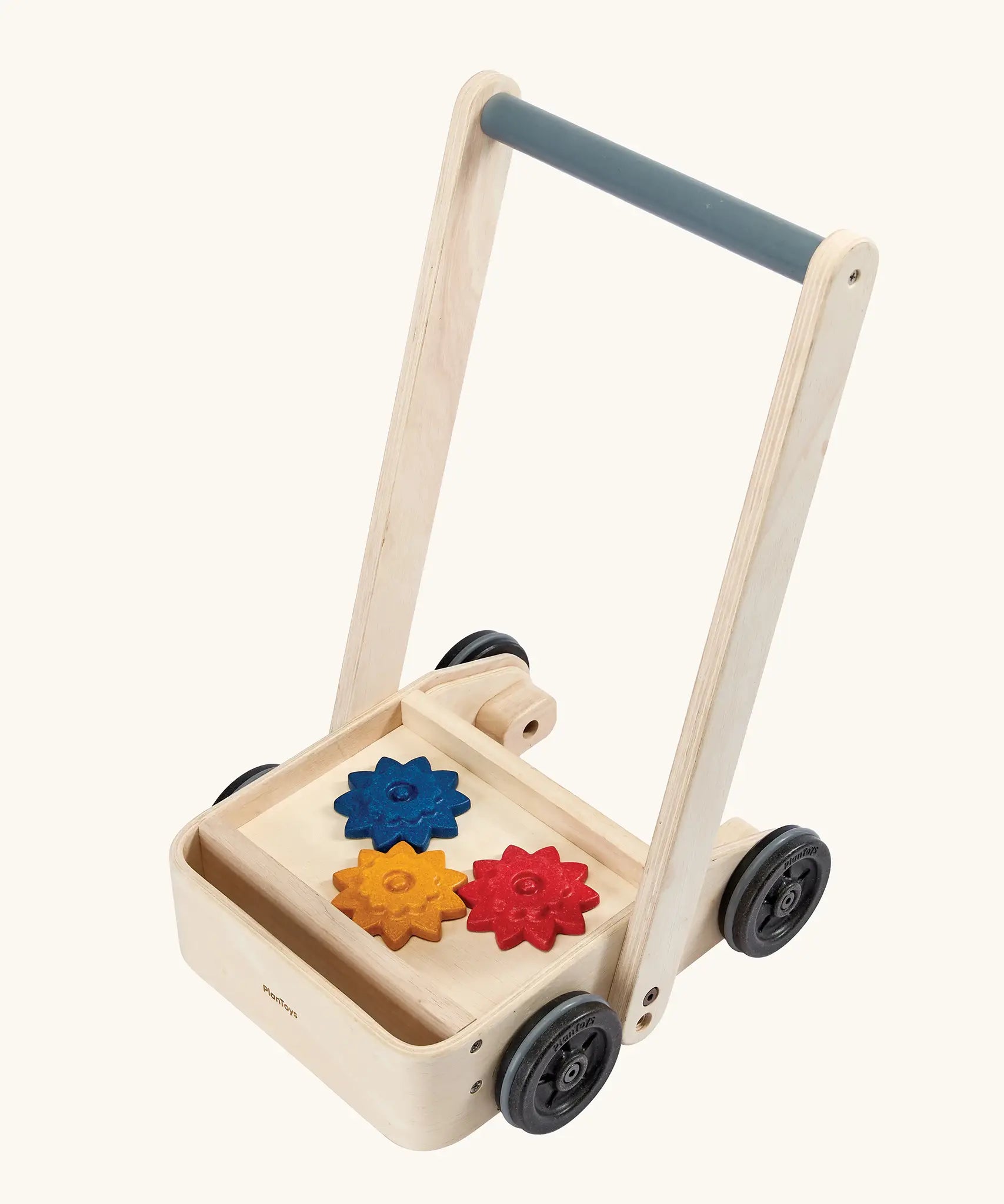 PlanToys gear & go push along wooden baby walker. 