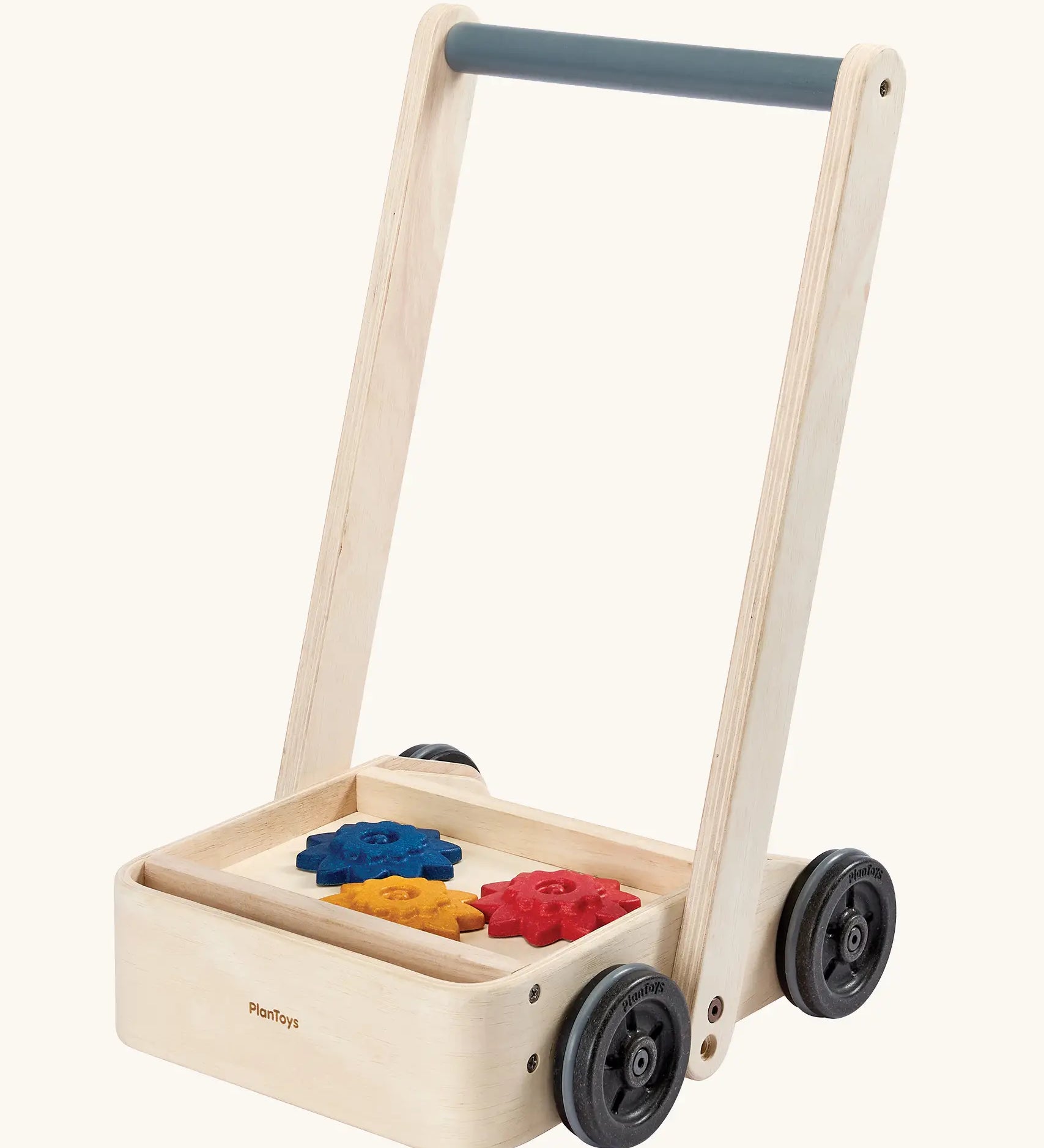 PlanToys gear & go push along wooden baby walker. 