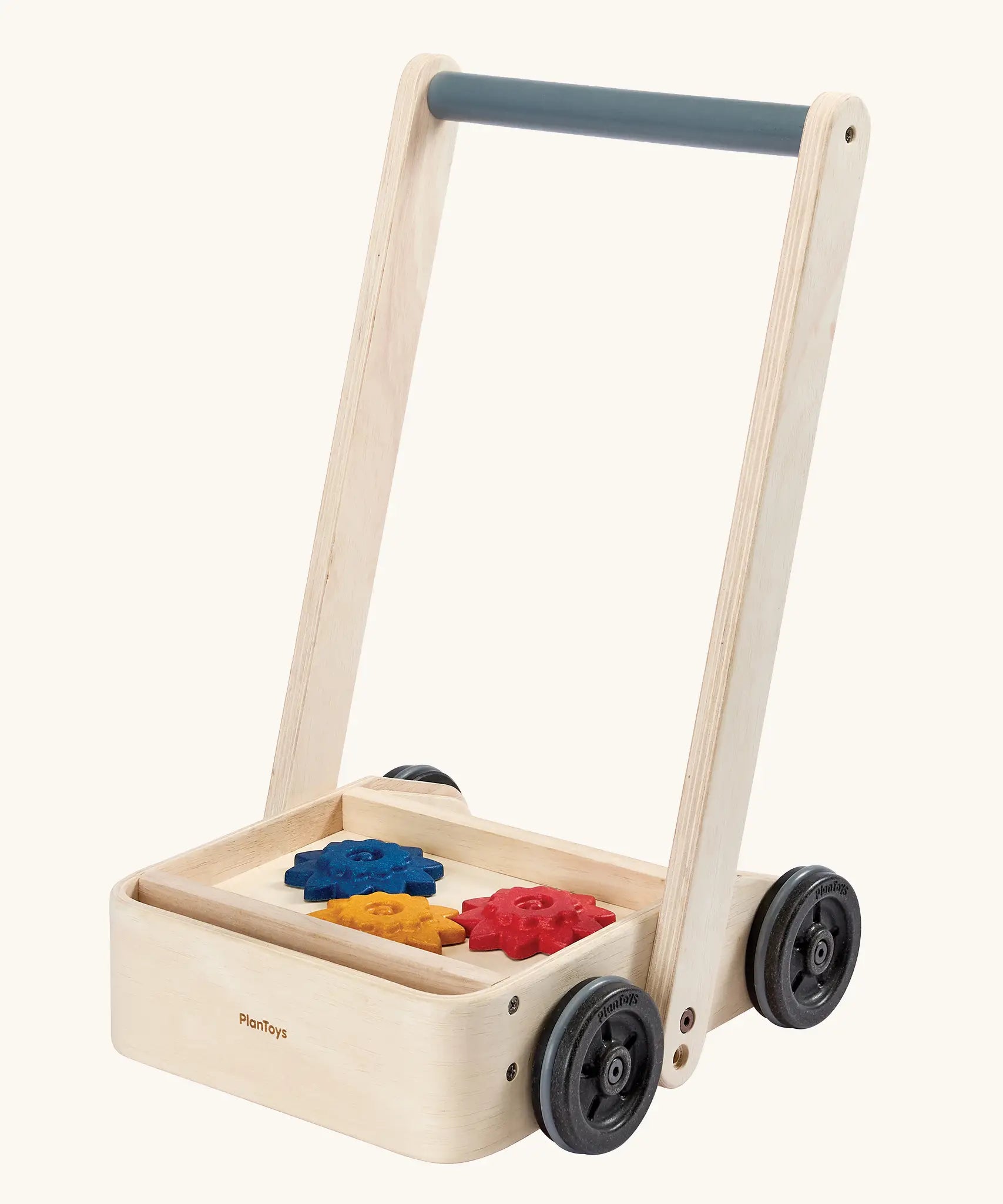 PlanToys gear & go push along wooden baby walker. 