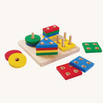 The PlanToys Geometric Sorting Board on a plain background. 
