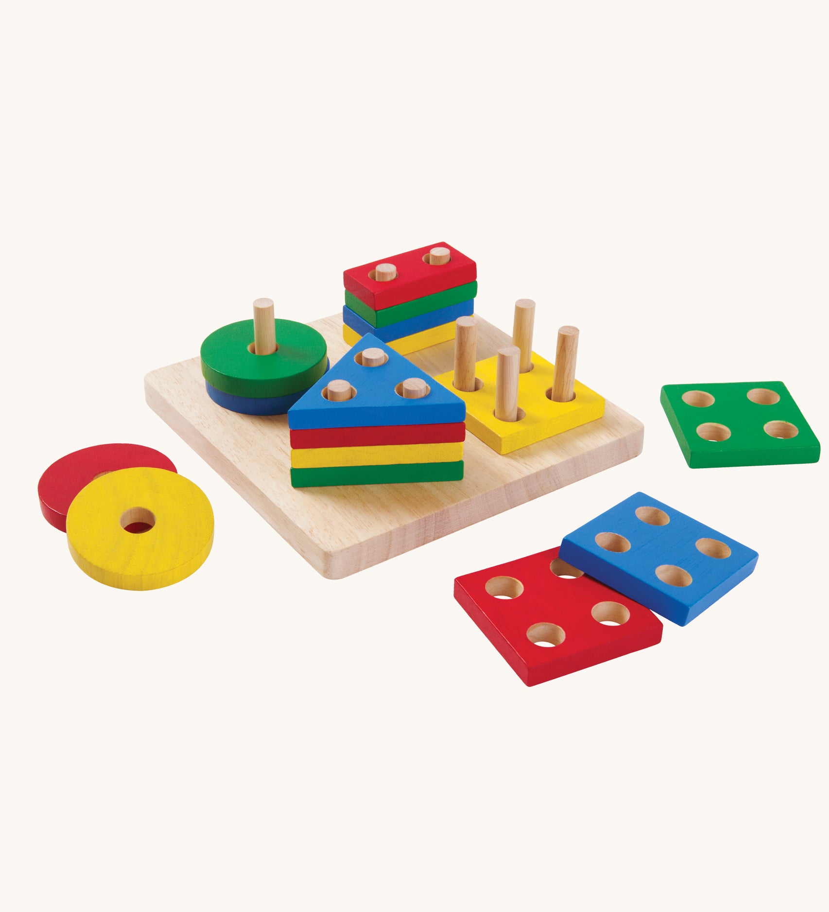 The PlanToys Geometric Sorting Board on a plain background. 