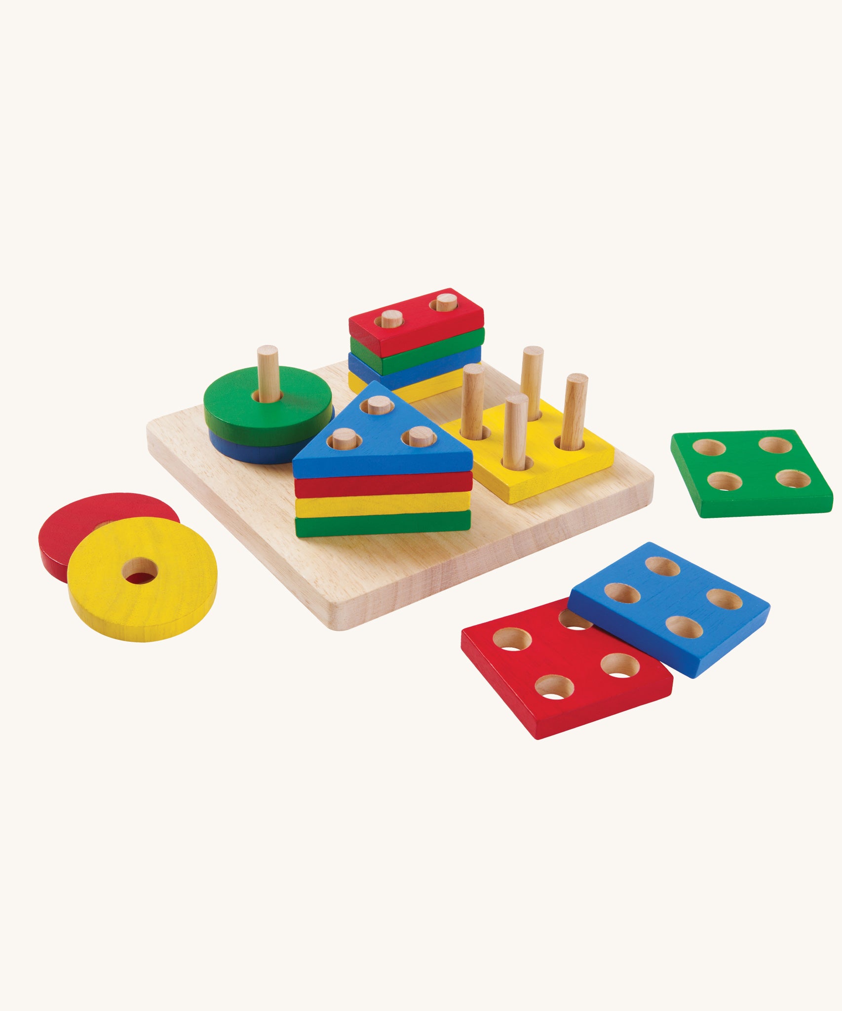 The PlanToys Geometric Sorting Board on a plain background. 