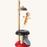 PlanToys Natural Rubberwood Jumping Acrobat Toy. PlanToys have a vast range of sustainable wooden toys are available at Babipur.