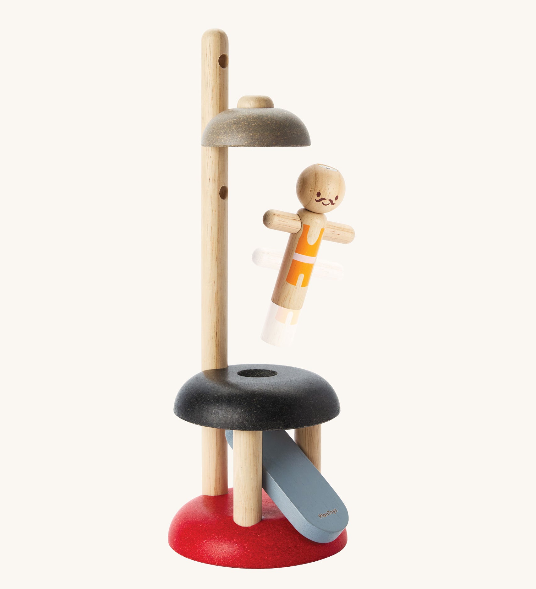 PlanToys Natural Rubberwood Jumping Acrobat Toy. PlanToys have a vast range of sustainable wooden toys are available at Babipur.