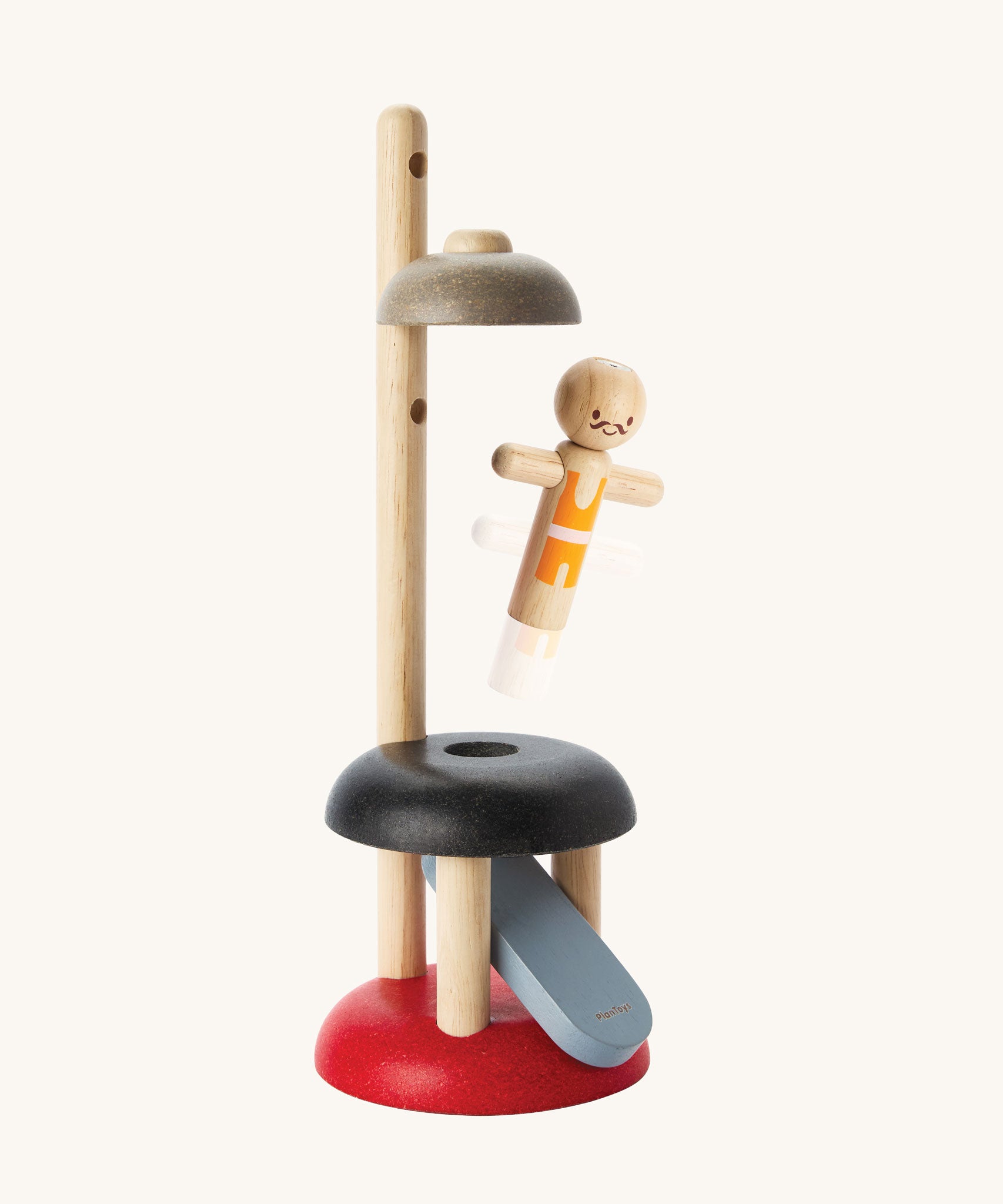 PlanToys Natural Rubberwood Jumping Acrobat Toy. PlanToys have a vast range of sustainable wooden toys are available at Babipur.