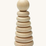 The PlanToys Natural Stacking Ring on a plain background. 
