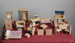 Items included in the large discounted bundle of PlanToys wooden dollhouse furniture set at Babipur. 