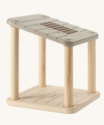 PlanToys Planspace wooden toy bedroom with roof - an open dollhouse.