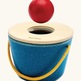 PlanToys Pop 'n' Drop Bucket wooden baby sorting toy
