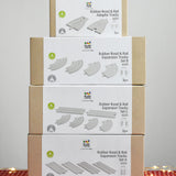 PlanToys Rubber Road and Rail Extension Set - Large. A set of four PlanToys road and rail expansion packs.